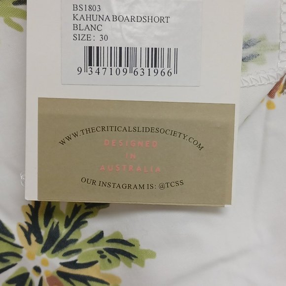 Critical Slide Society - Men's Beach Shorts-  Kahuna Board Short - Blanc - Picture 3 of 3